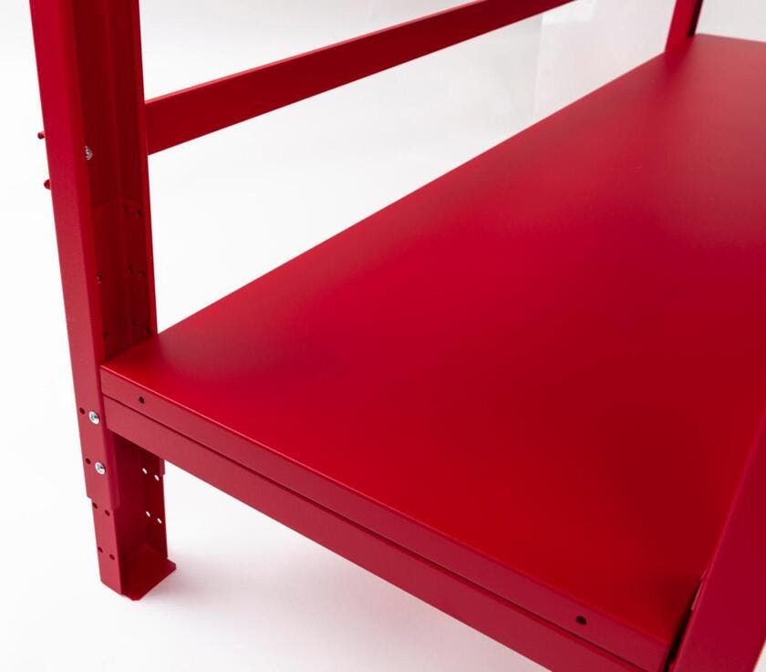 Arbetsbänk PELA m lådsats & hylla Röd