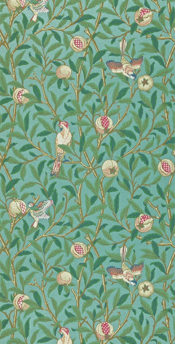Morris & Co - Bird & Pomegranate Turquo Morris 160th Anniversary
