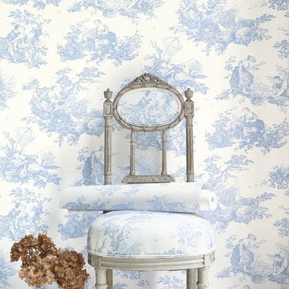 Casadeco - Scene D'Été Bleu Porcel Les Belles Toiles De Jouy