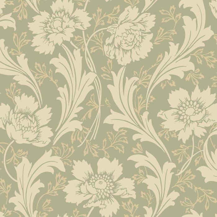 Villastaden Grön Gammalsvenska Papper