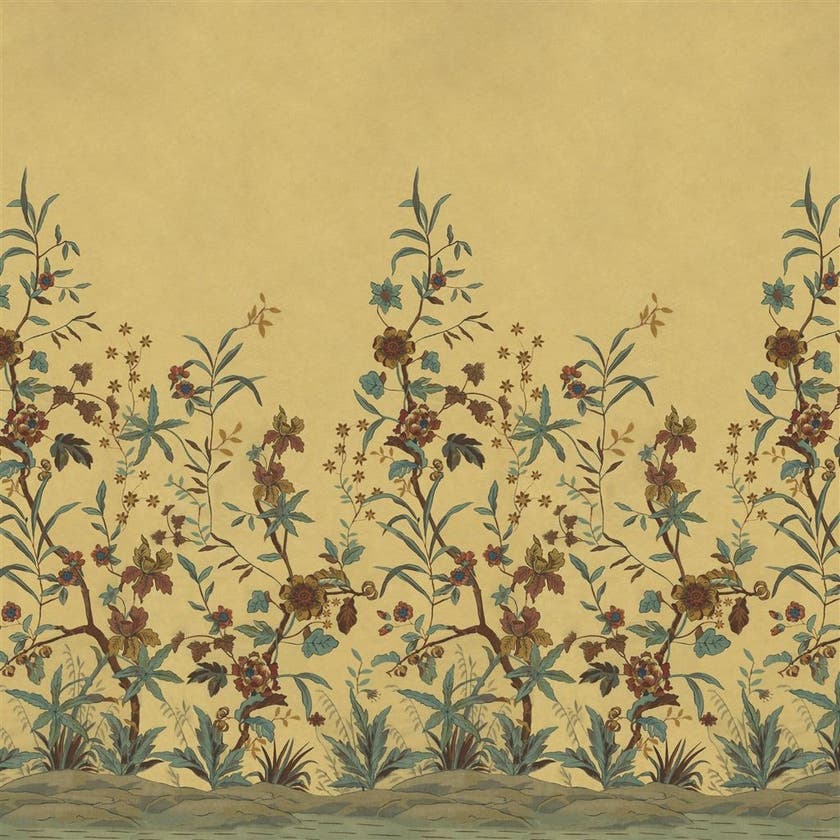 Peacock Toile Scene 2 Picture Book Wallpapers I