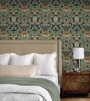 Peel & Stick Primrose Floral Midnight Blue & Goldenrod NW44404
