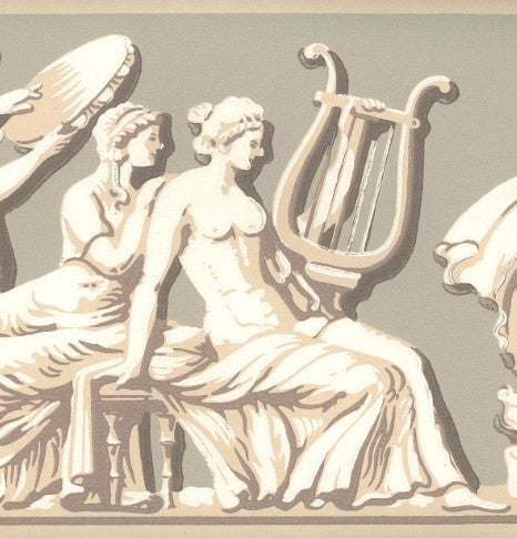 Lim & Handtryck - Nio musersbård - Torv/Lindblomsgrön B10-56