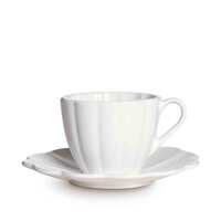 Oyster Kopp med fat 25 cl Vit