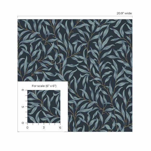 Carma - Peel & Stick Willow Trail Aegean Blue NW54702