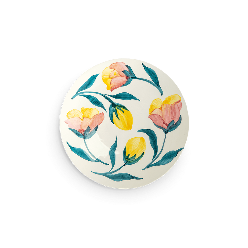 Flowers Tallrik Tulips 20 cm Vit