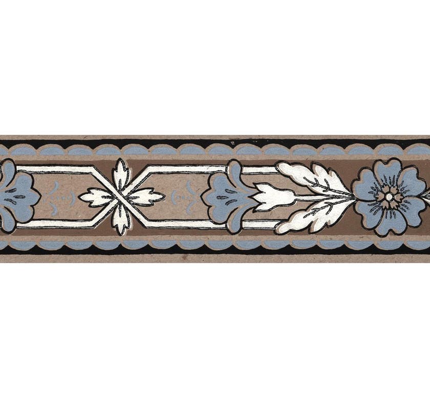 Lim & Handtryck - Jugend-blomma - Kvist/Blå B17-40