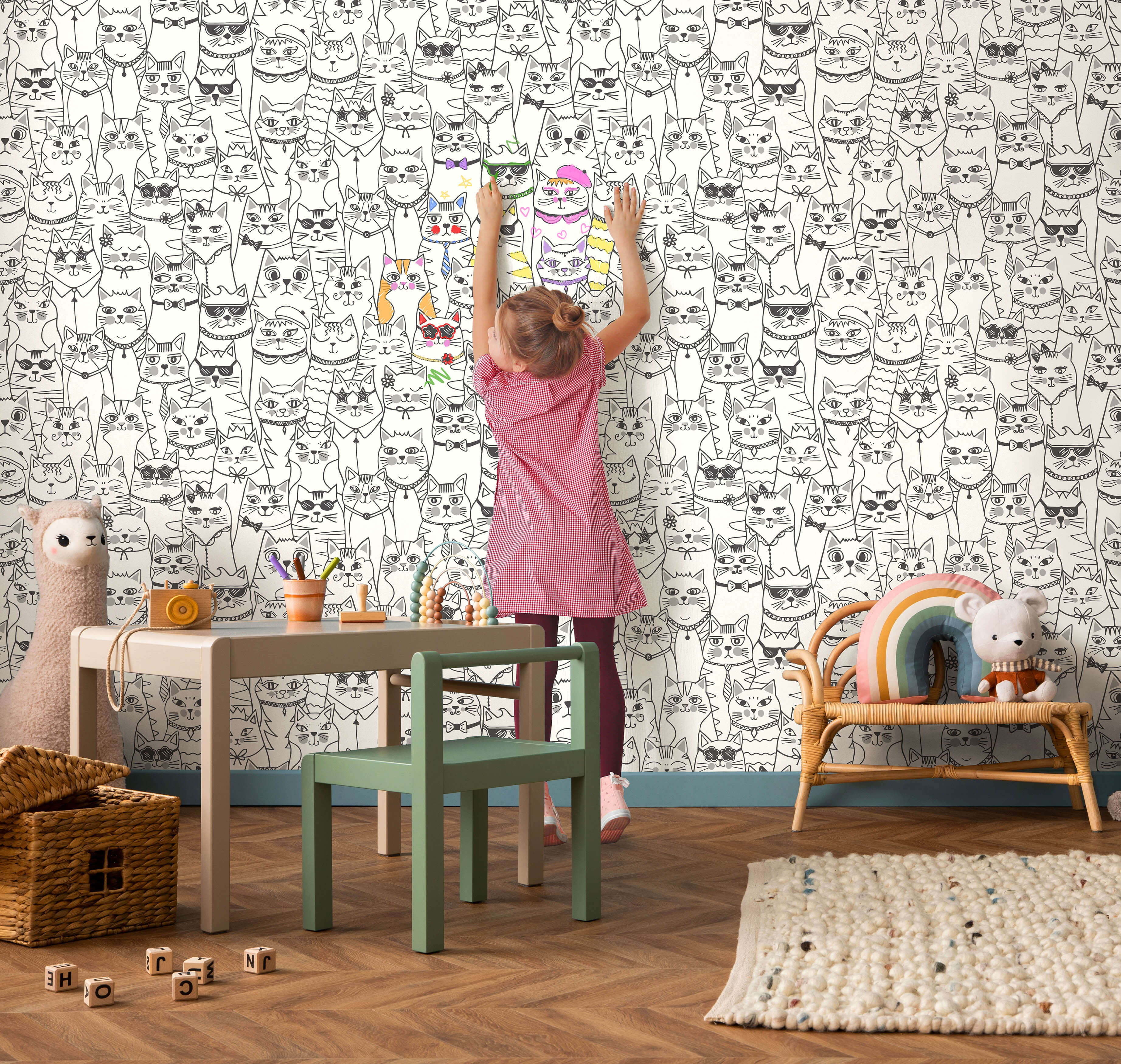 Intrade - Colour-me Cats Black/White
