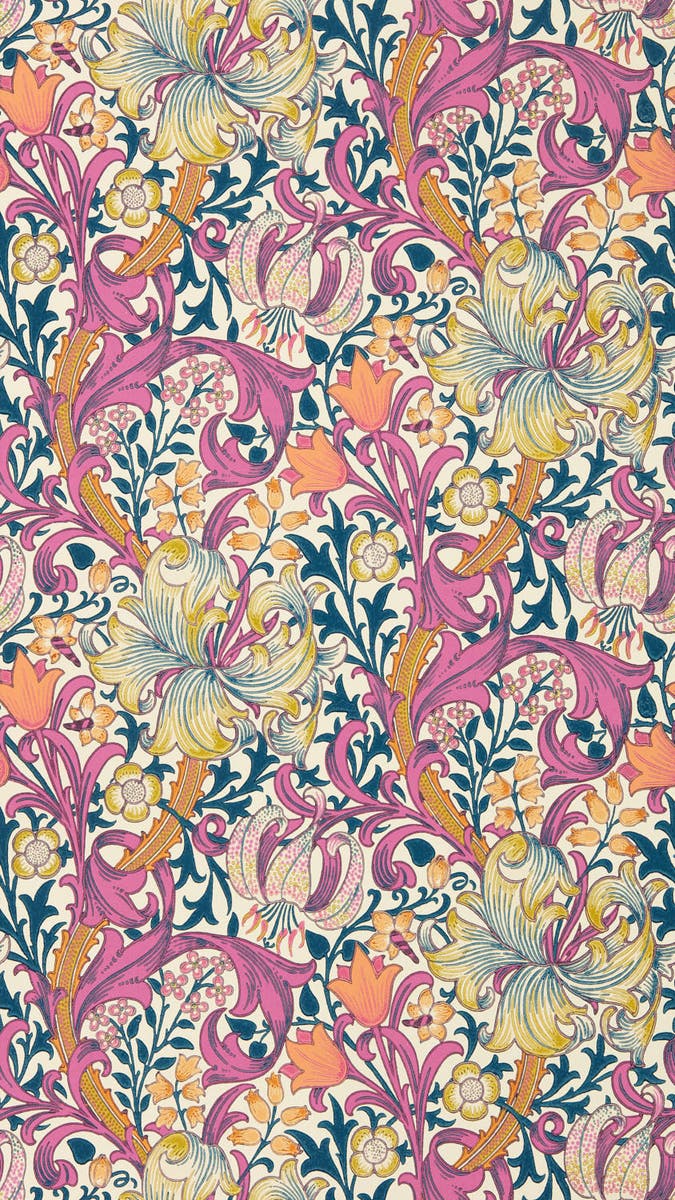 Morris & Co - Golden Lily Pink Fizz Bedford Park Wallpapers
