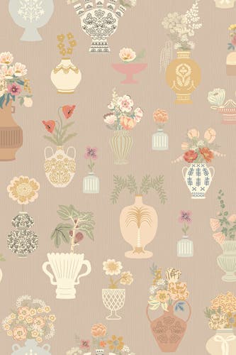 Majvillan - Floral Daiquiri Veil Merino Brown