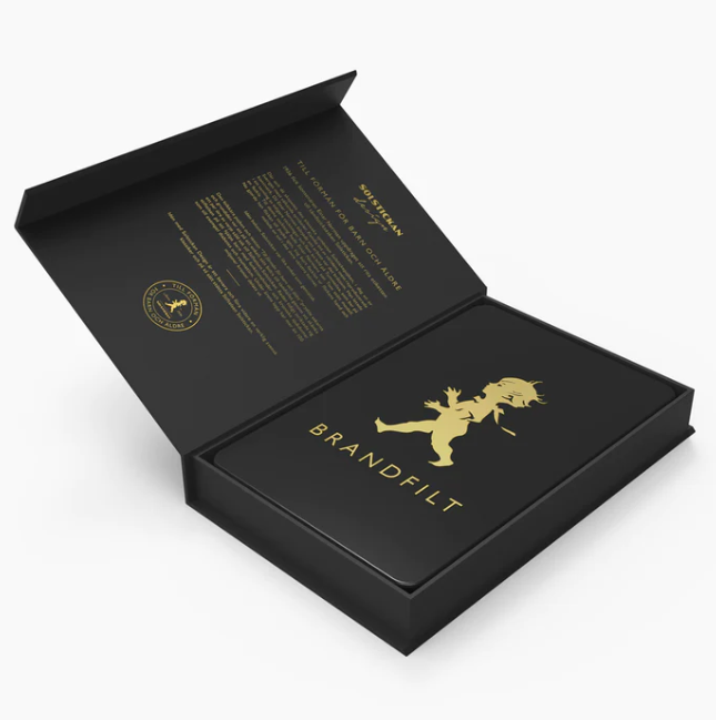 Brandfilt Mattsvart/Guld