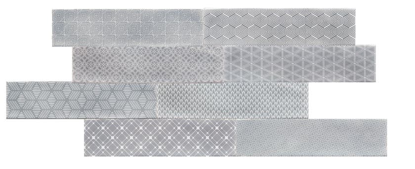 Opal Grå dekor mix 7,5x30