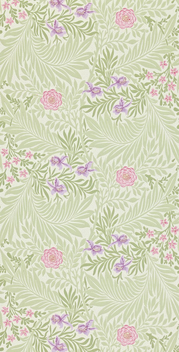 Morris & Co - Larkspur Olive/Lilac Archive II Wallpapers