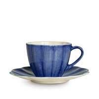 Oyster Kopp med fat 25 cl Blå