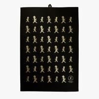 Kökshandduk 50x70 cm Svart/Guld