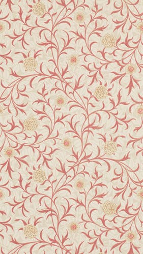 Morris & Co - Scroll Light Brick/Buff Morris and Friends Wallpa