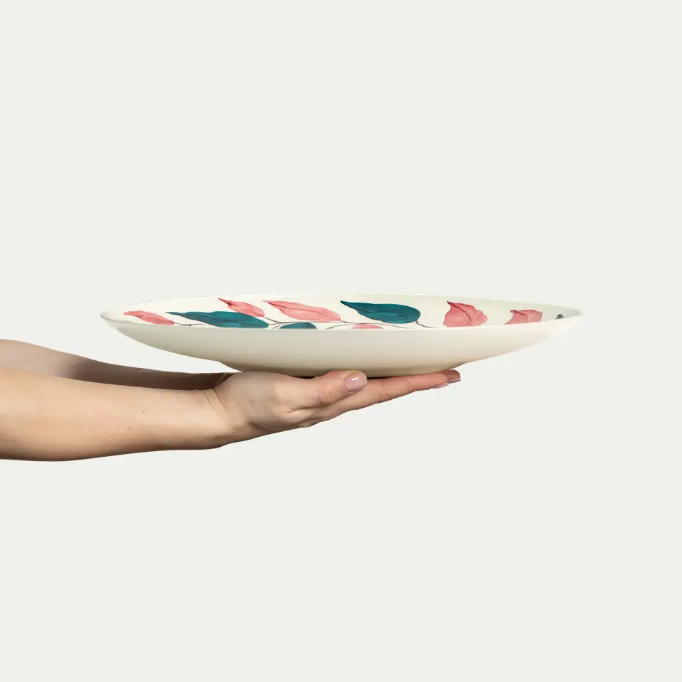 Flowers Fat Leaves Pink 34 cm Vit