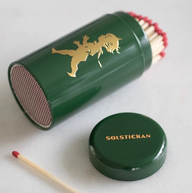 Rör tändstickor, Grön/Guld (ca 100 stickor)