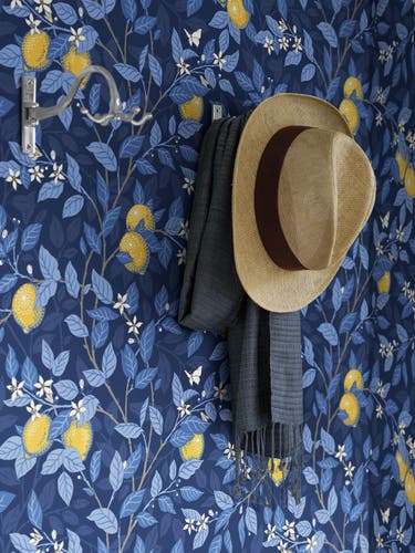 Boråstapeter - Citronträd - Blue & White