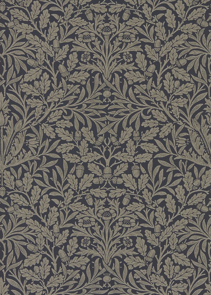 Morris & Co - Pure Acorn Charcoal/Gilve Morris Pure Wallpapers