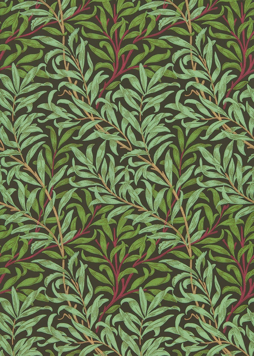 Morris & Co - Willow Boughs Bitter Choc Queen Square Wallpapers
