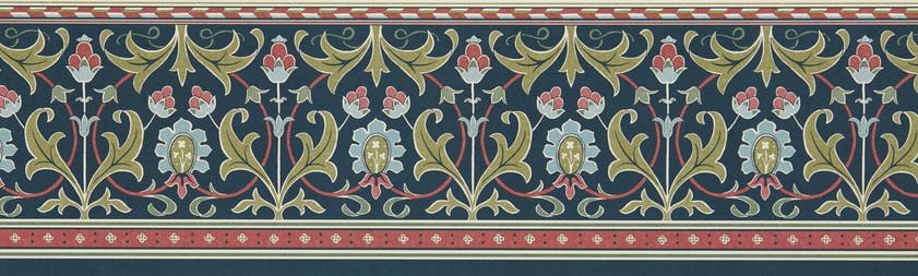 Morris & Co - Ornamental Frieze Indigo Thyme