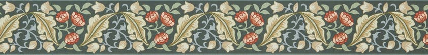 Morris & Co - Bluebell & Peony Border Bayleaf Manilla