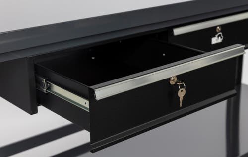 Arbetsbänk PELA med lådsats & hylla Svart/Grå