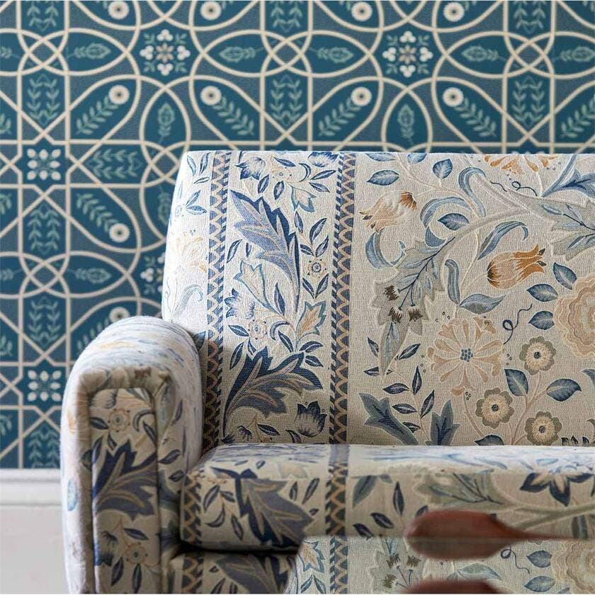 Brophy Trellis Deep Teal Melsetter Wallpapers