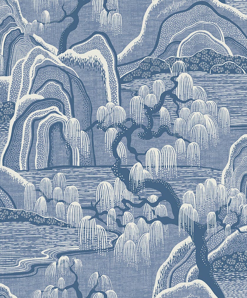 Boråstapeter - Indigo Garden - Blue & White