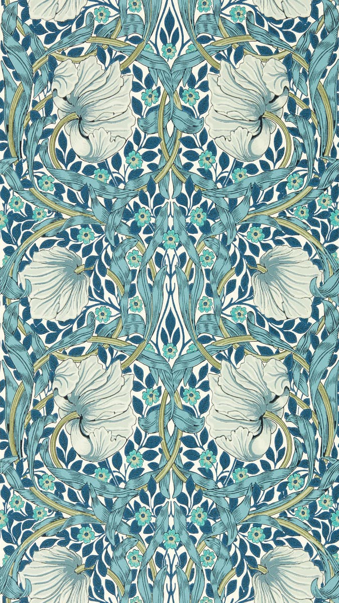 Morris & Co - Pimpernel Cobalt/Mineral Morris and Friends Wallpa