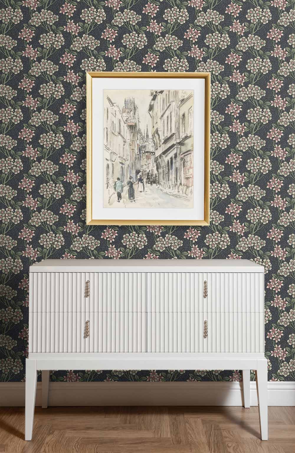 Carma - Peel & Stick Floral Vine Smoke & Laurel Green NW56110