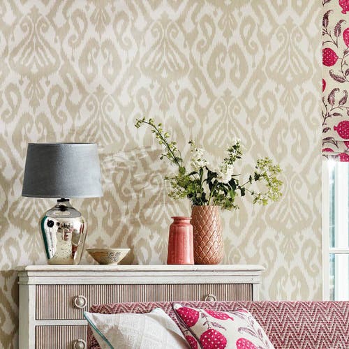 Sanderson - Kasuri Country Linen Caspian Wallpapers