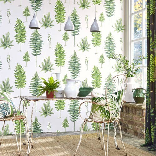 Sanderson - Fernery Botanical Green Glasshouse Wallpapers