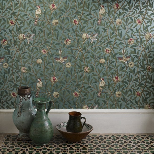 Morris & Co - Bird & Pomegranate Turquo Morris 160th Anniversary