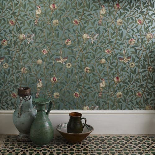 Morris & Co - Bird & Pomegranate Turquo Morris 160th Anniversary