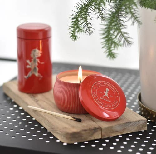 Doftljus + tändsticksrör, röd Presentförpackning