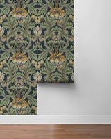 Peel & Stick Primrose Floral Midnight Blue & Goldenrod NW44404