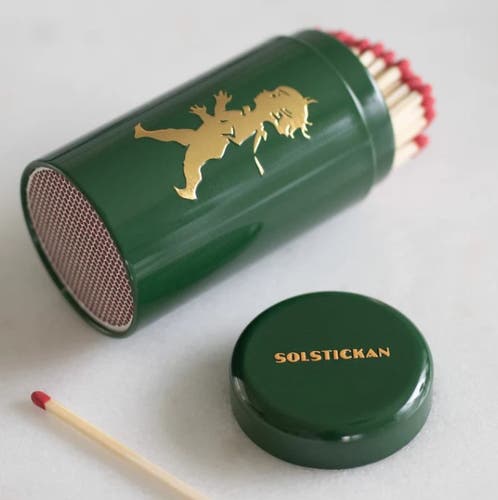 Rör tändstickor, Grön/Guld (ca 100 stickor)