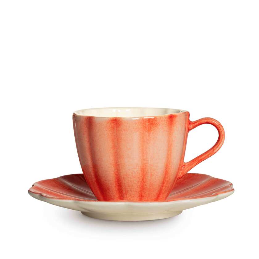 Oyster Kopp med fat 25 cl Orange