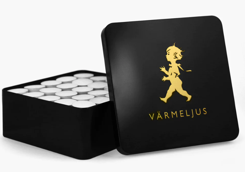 Värmeljuslåda Svart/Guld