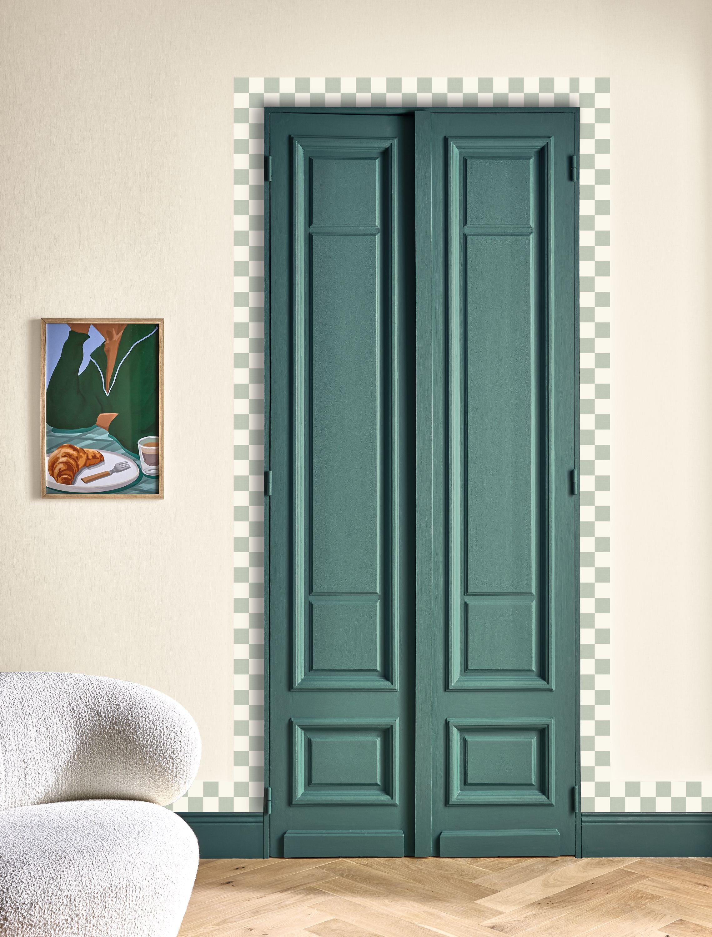 Caselio - Checks Border Vert Amande