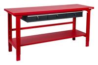 Arbetsbänk PELA m lådsats & hylla Röd