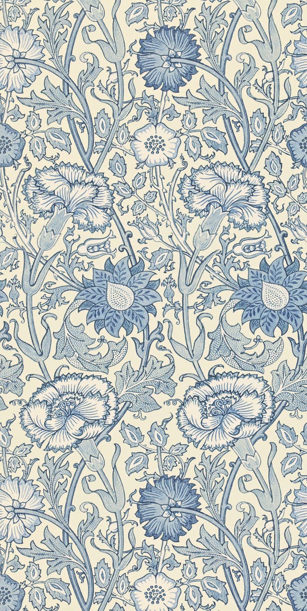 Morris & Co - Pink & Rose Indigo Morris and Friends Wallpa