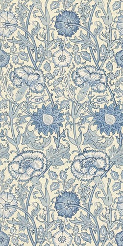 Morris & Co - Pink & Rose Indigo Morris and Friends Wallpa