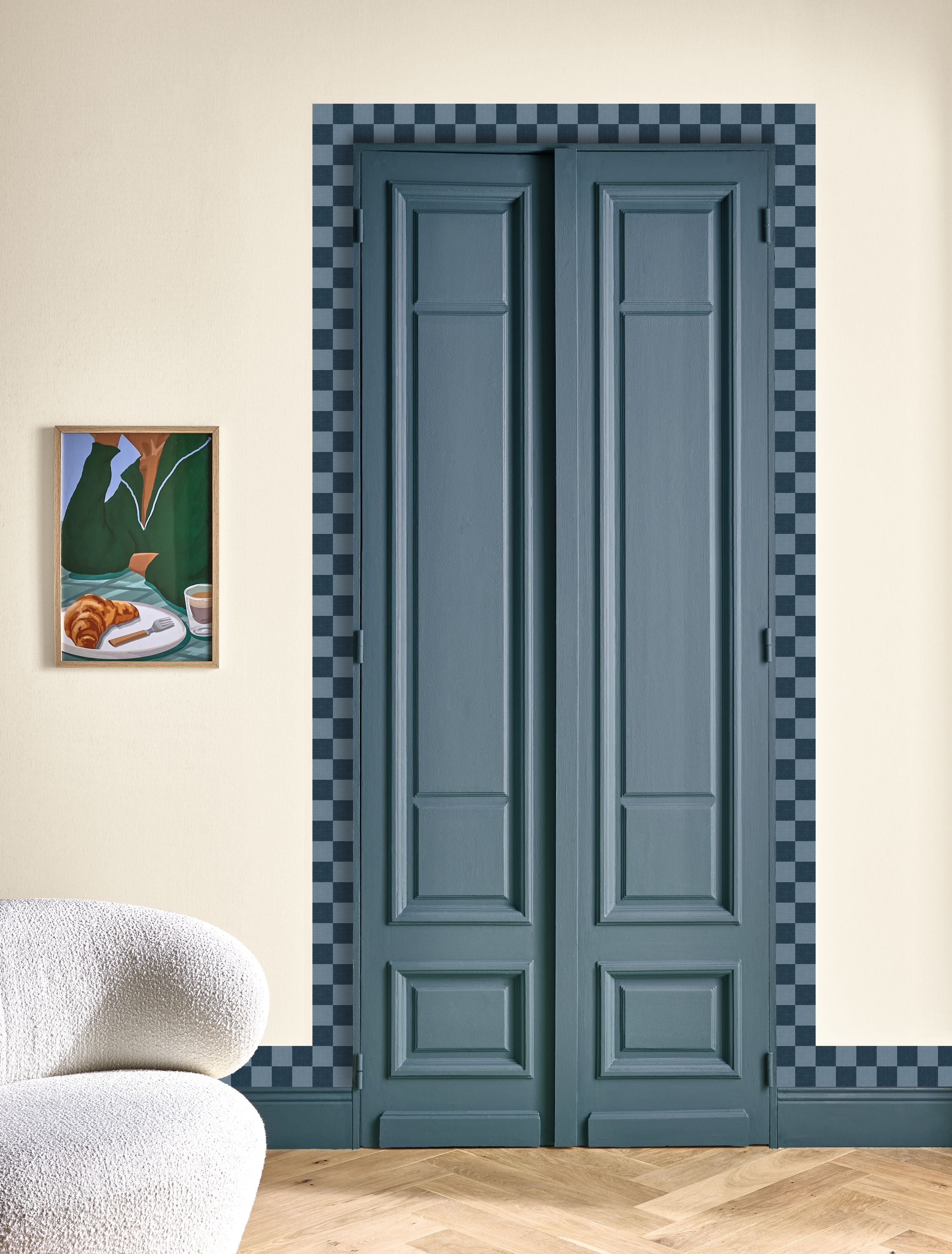 Caselio - Checks Border Bleu Denim