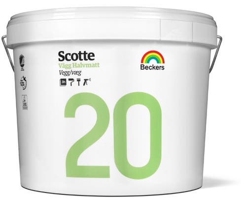 Scotte 20 - Halvmatt väggfärg - VIT 10L