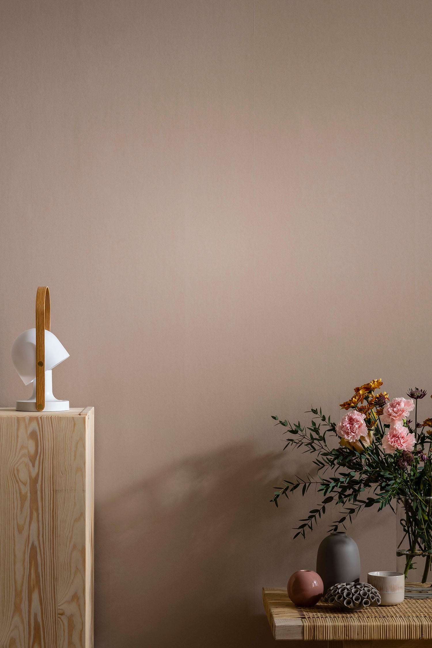 Duro - Linne, Ljus Gammelrosa Enfärgad & Randig