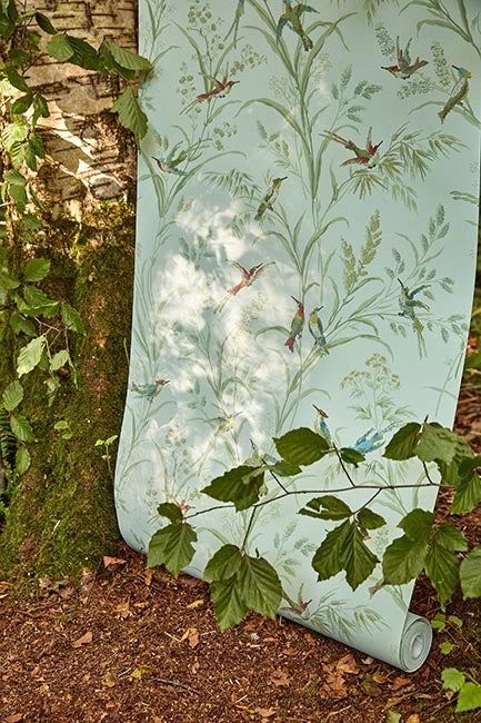 Sanderson - Fruit Aviary Duck Egg/Mul Country Woodland Wallcove