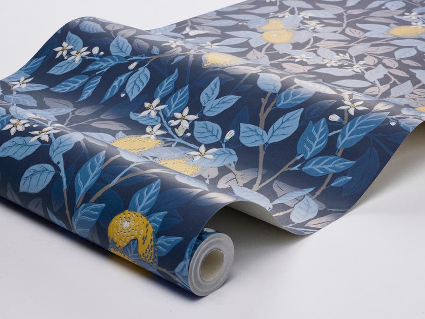 Boråstapeter - Citronträd - Blue & White